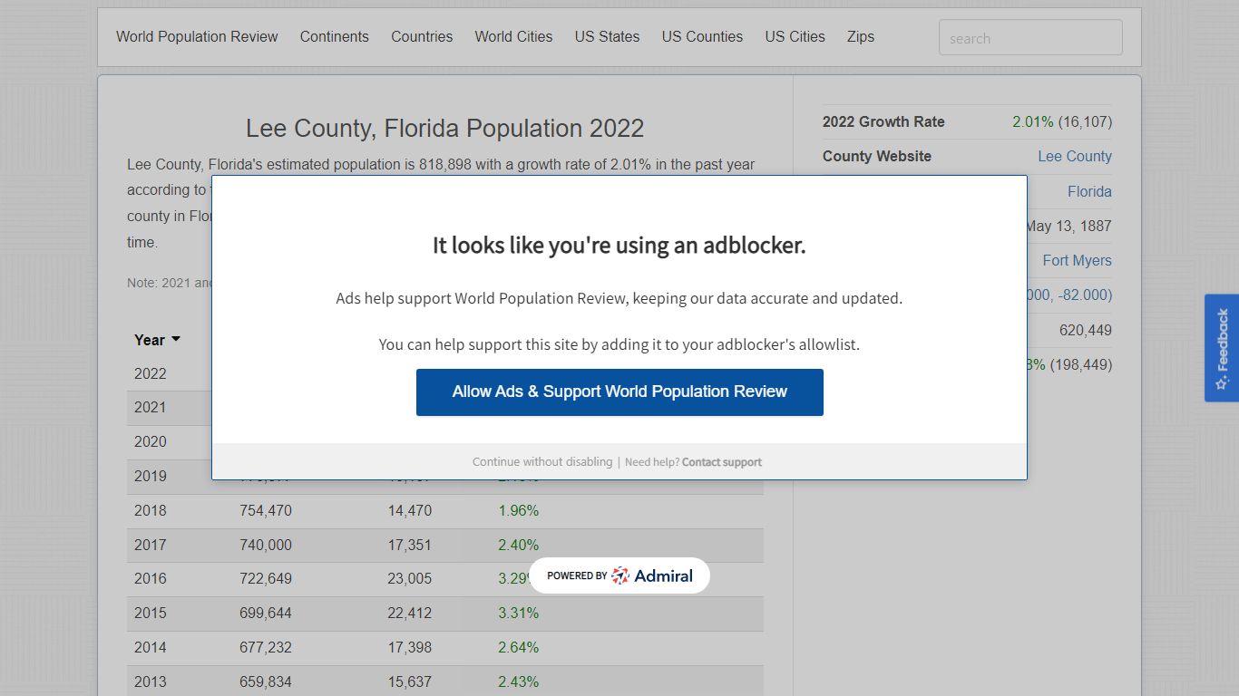 Lee County, Florida Population 2022 - worldpopulationreview.com