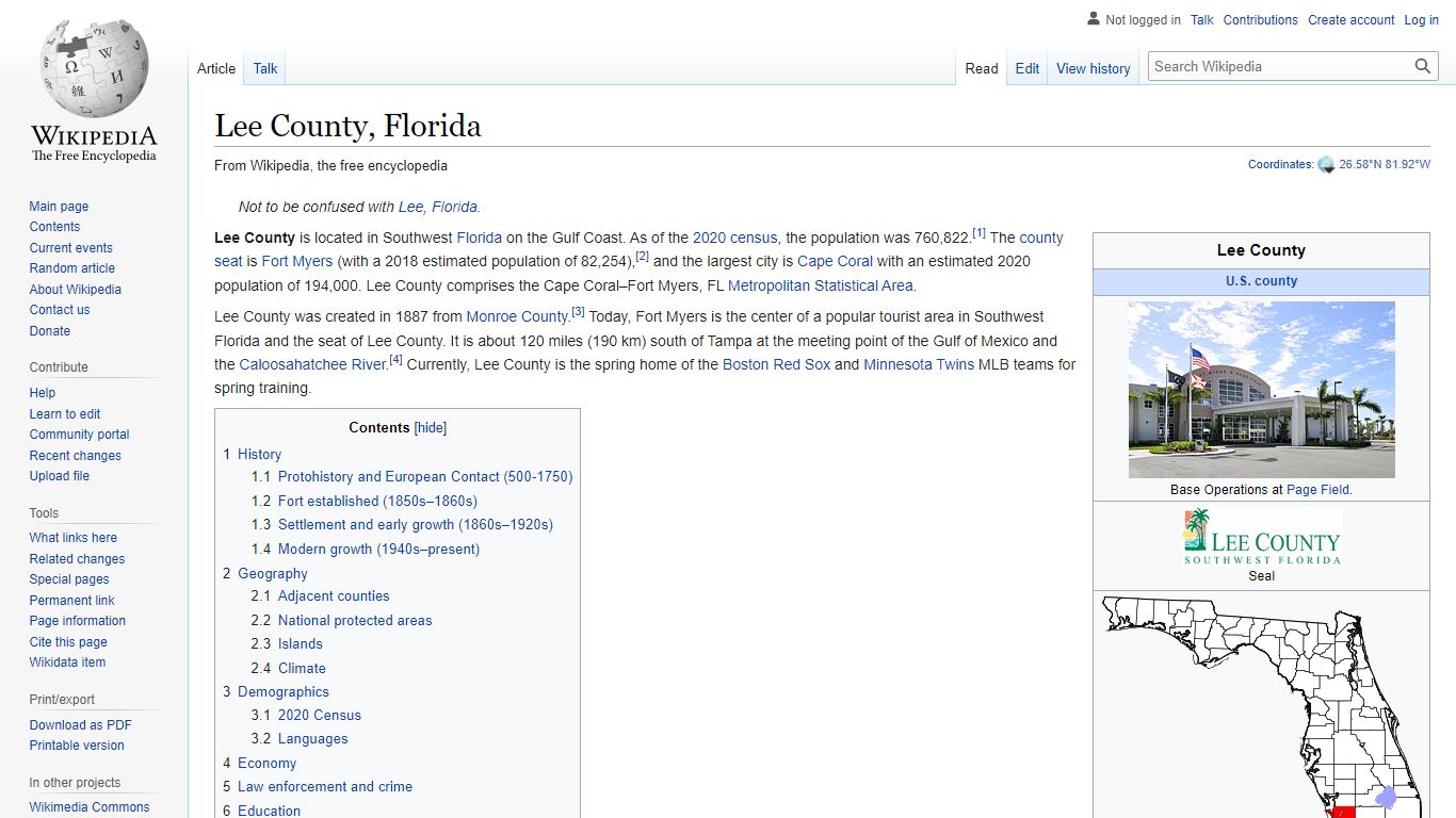 Lee County, Florida - Wikipedia