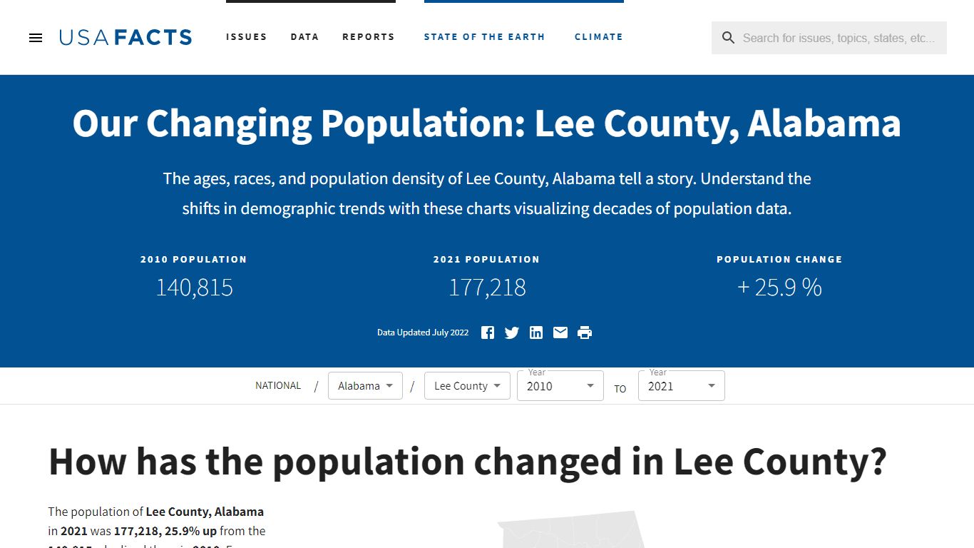 Lee County, AL population by year, race, & more | USAFacts